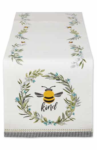Design Imports Bee Kind Embellished Table Runner