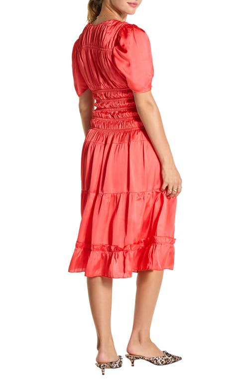 WISHLIST WISHLIST SHORT SLEEVE TIERED MIDI DRESS