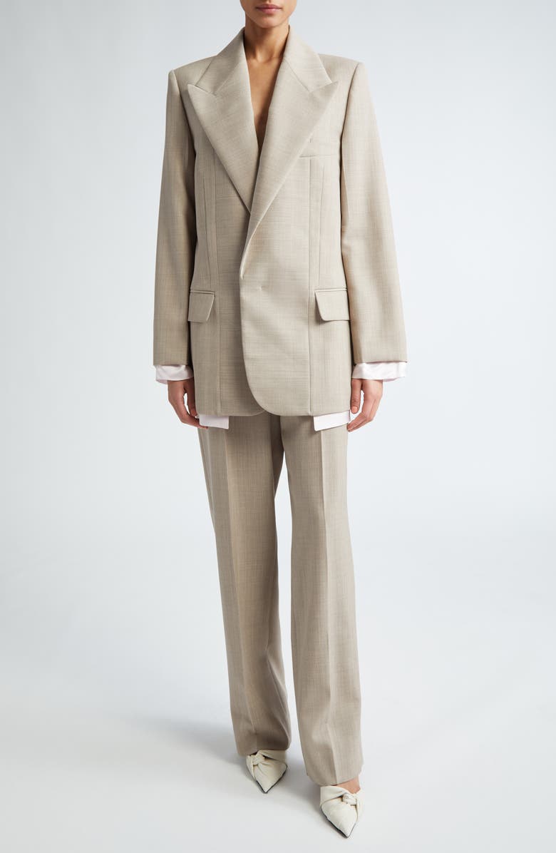 Victoria Beckham Tailored Virgin Wool Blazer, Alternate, color, 