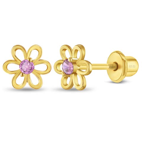 Flower Cubic Zirconia Flower Earrings