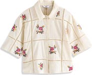 NEXT Floral Cross-Stitch Button-Up Shirt