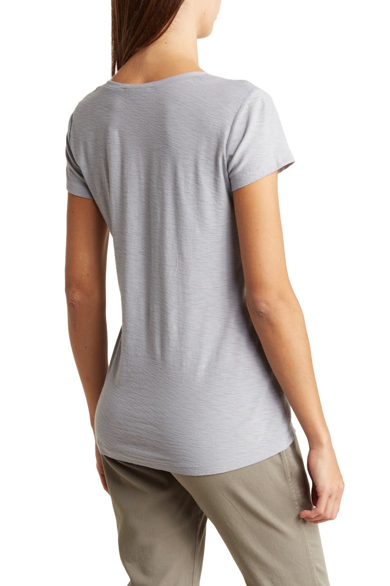 Deep V-Neck T-Shirt, Alternate, color, BREEZE