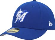 New Era Men's New Era Royal Miami Marlins White Logo Low Profile 59FIFTY Fitted Hat
