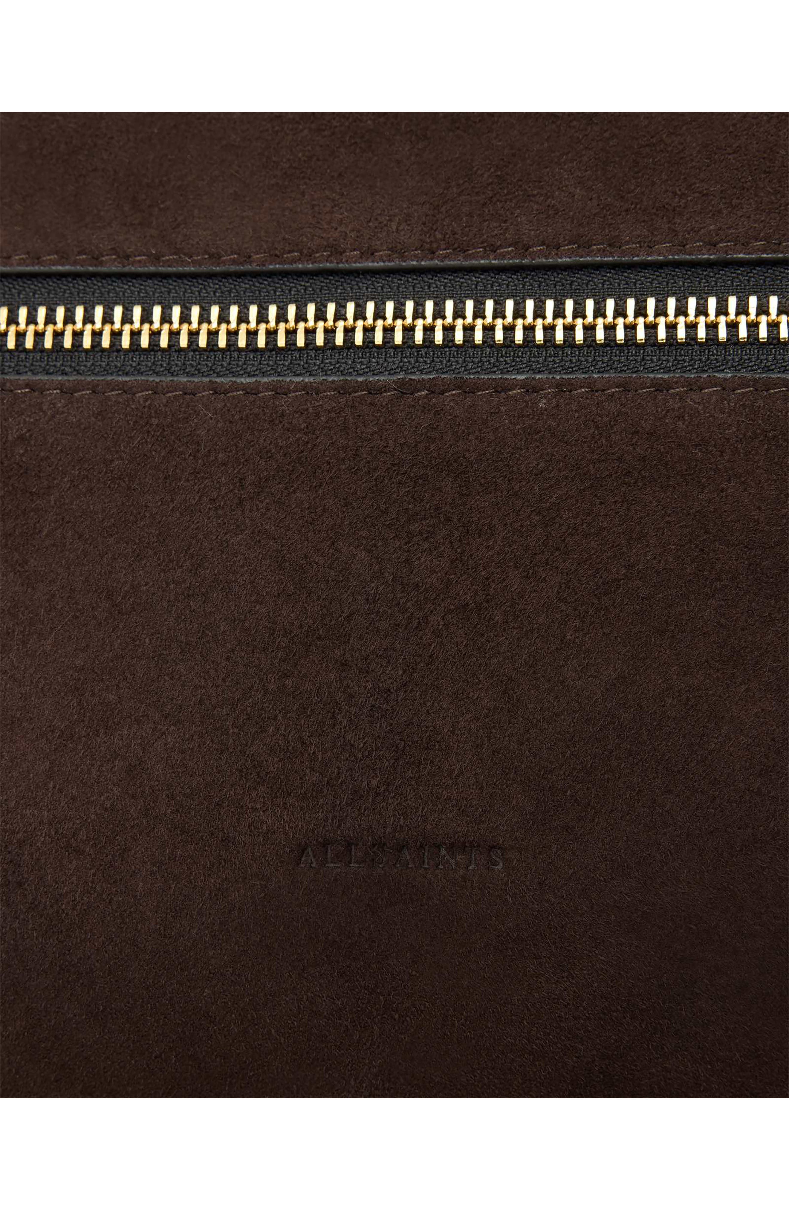 AllSaints Vega Suede Shoulder Bag, Alternate, color, Bitter Brown