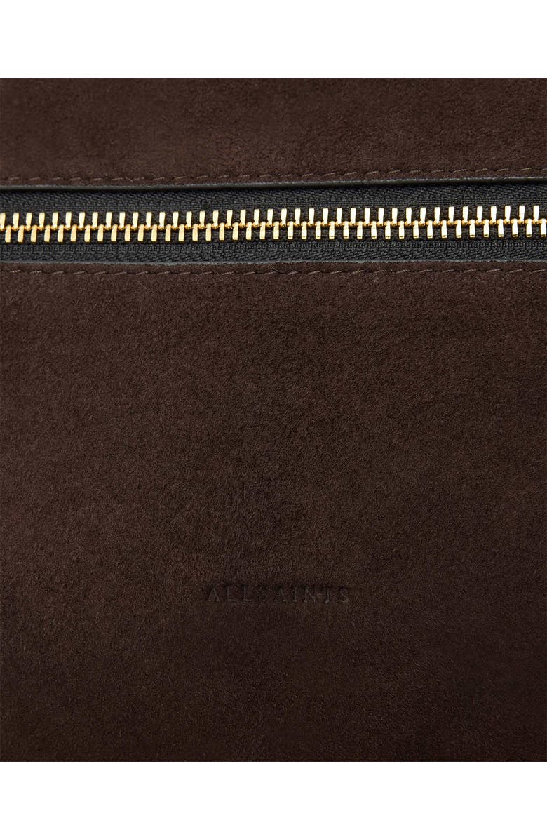 AllSaints Vega Suede Shoulder Bag, Alternate, color, Bitter Brown