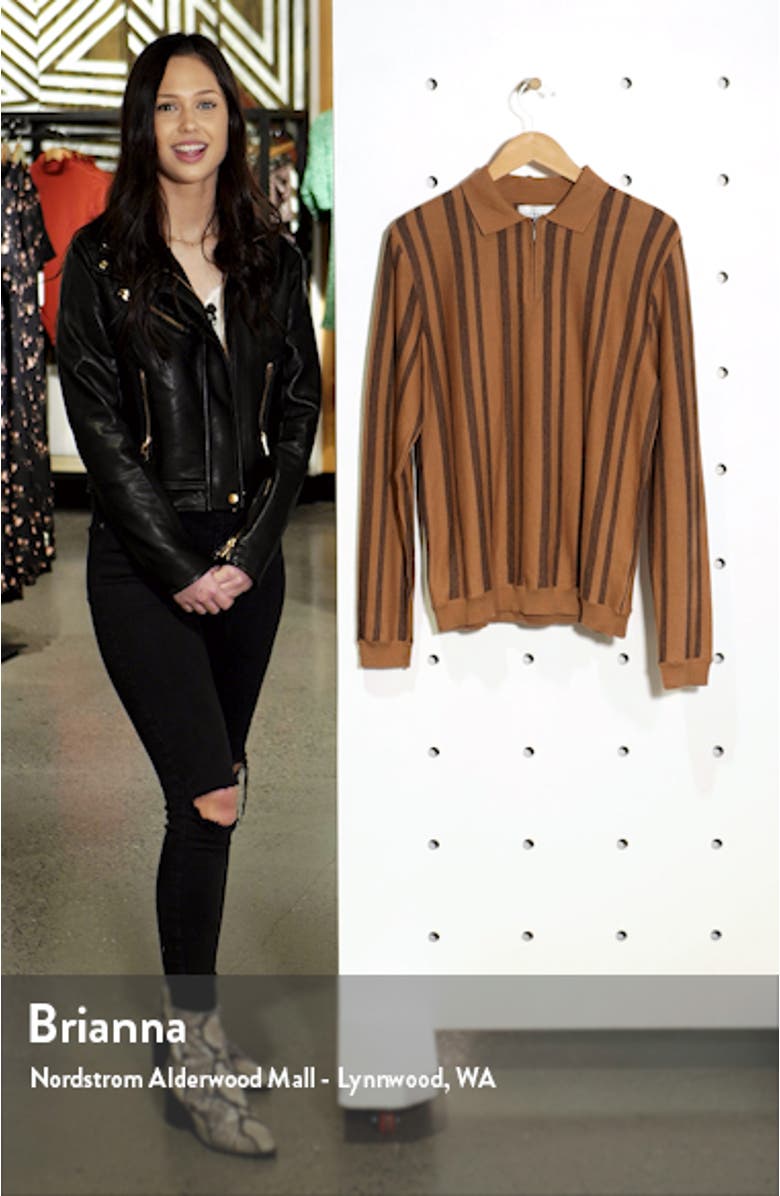 Stripe Long Sleeve Zip Polo, sales video thumbnail