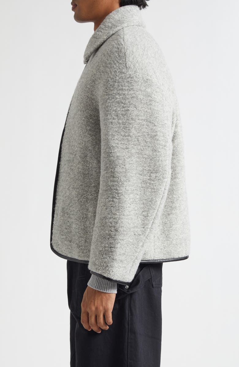 JW Anderson Contrast Trim Casual Wool Blend Jacket, Alternate, color, Light Grey Melange