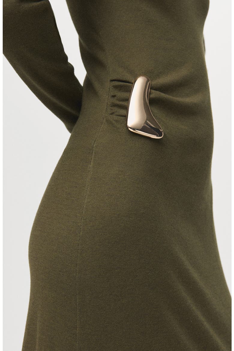 Turtleneck Long Sleeve Knit Dress, Alternate, color, KHAKI GREEN