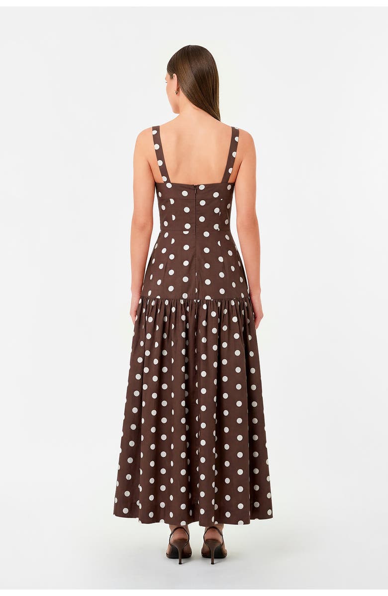NICHOLAS Valeria Dress, Alternate, color, Mocha Polka Dot