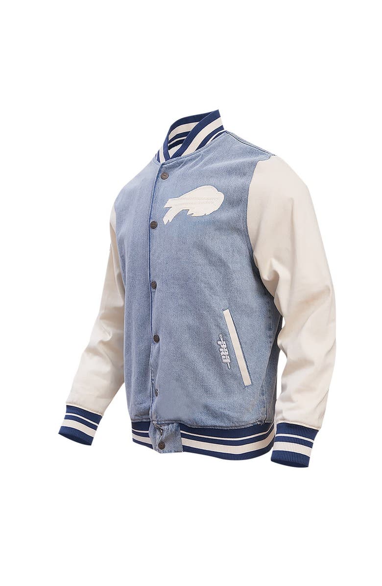 PRO STANDARD Men's Pro Standard  Denim Buffalo Bills Varsity Blues Full-Snap Varsity Jacket, Alternate, color, 