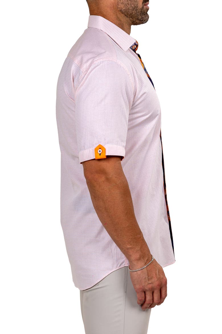 Galileo Marthy Short Sleeve Cotton Button-Up Shirt, Alternate, color, WHITE