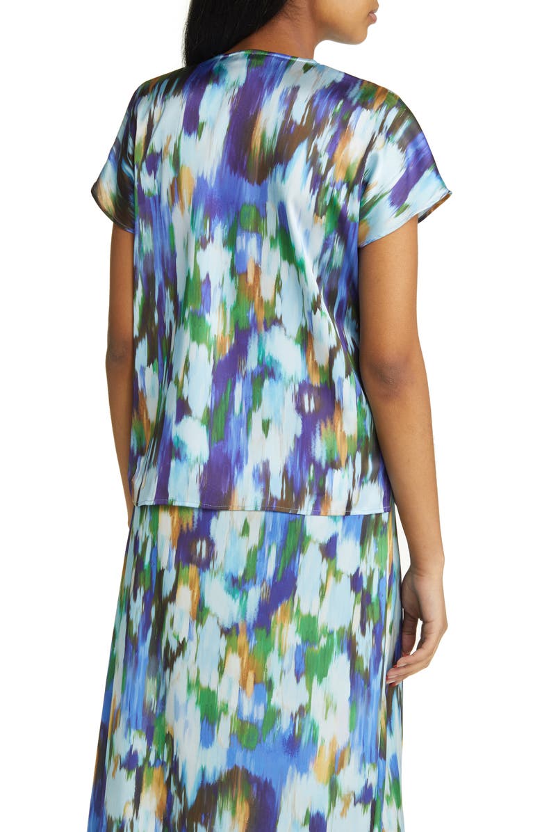 Misook Watercolor Crêpe de Chine Top, Alternate, color, 