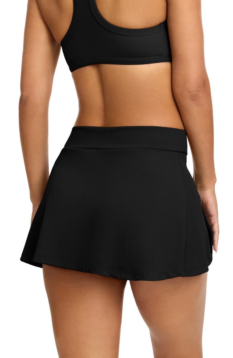 Robin Piccone Amy Swim Skirt Bottoms, Alternate, color, Licorice