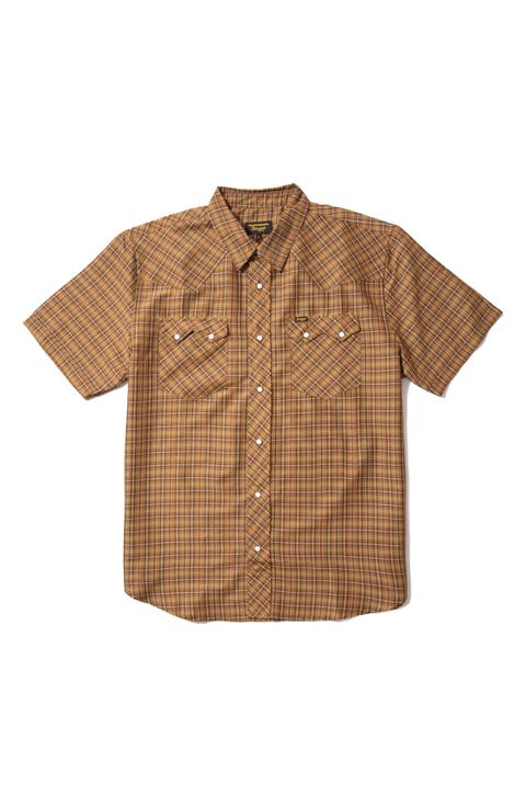 Sawtoof Plaid Short Sleeve Snap-Up Western Shirt