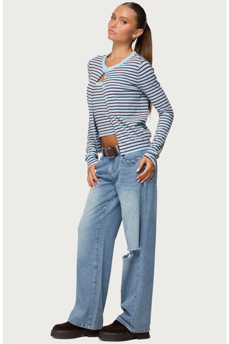 Dutton Distressed Low Rise Jeans, Alternate, color, LIGHT-BLUE