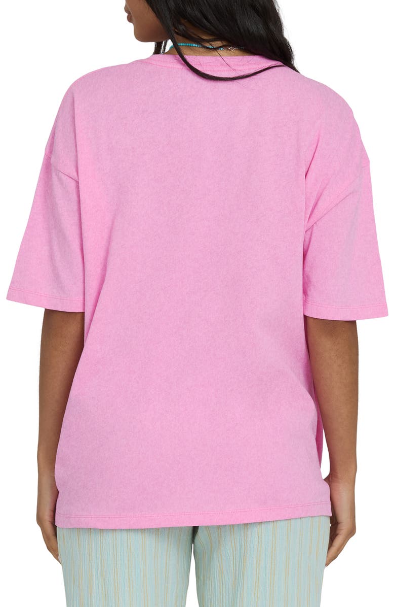 Billabong Feel The Heat Graphic Oversize Cotton T-Shirt, Alternate, color, Party Pink