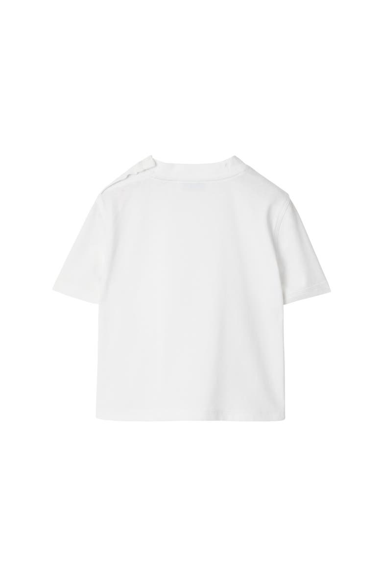 Burberry Check Label Cotton T-shirt, Alternate, color, White