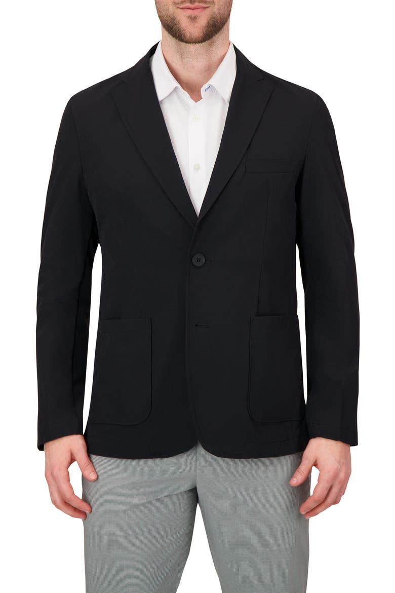 Packable Woven Tech Jacket, Main, color, BLACK