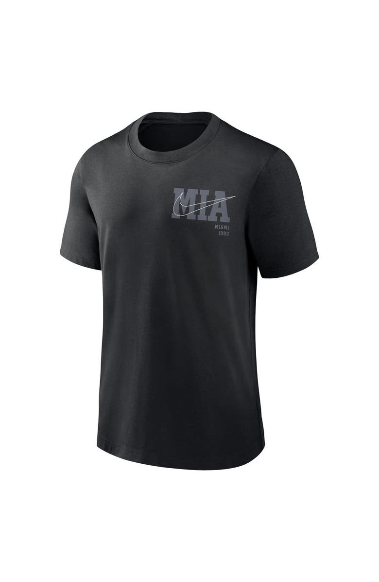 Nike Men's Nike Black Miami Marlins Statement Game Over T-Shirt, Alternate, color, Black