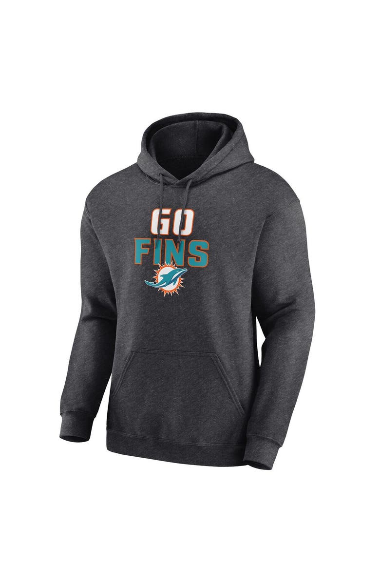 FANATICS Men's Fanatics Branded  Charcoal Miami Dolphins Victory Earned Pullover Hoodie, Alternate, color, 