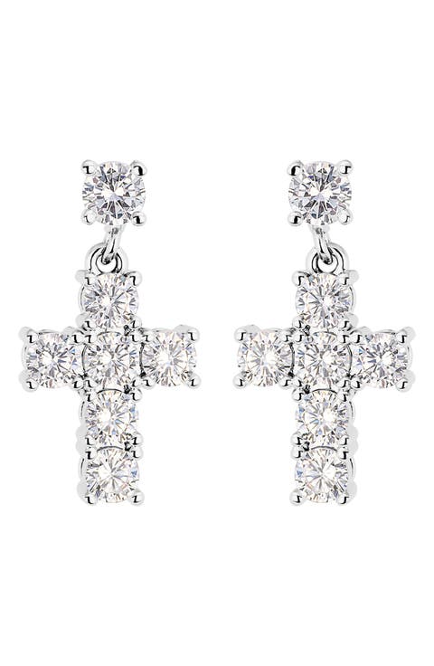 Cross Drop Earrings