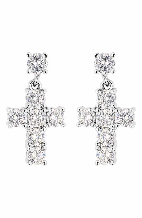 Cross Drop Earrings
