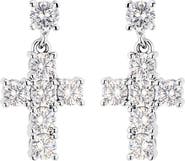ATHRA LUXE Cross Drop Earrings