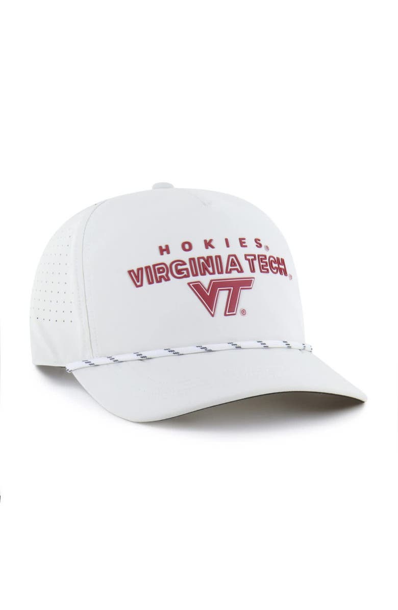 '47 Men's '47 White Virginia Tech Hokies Forward Vent Hitch Rope Adjustable Hat, Alternate, color, White