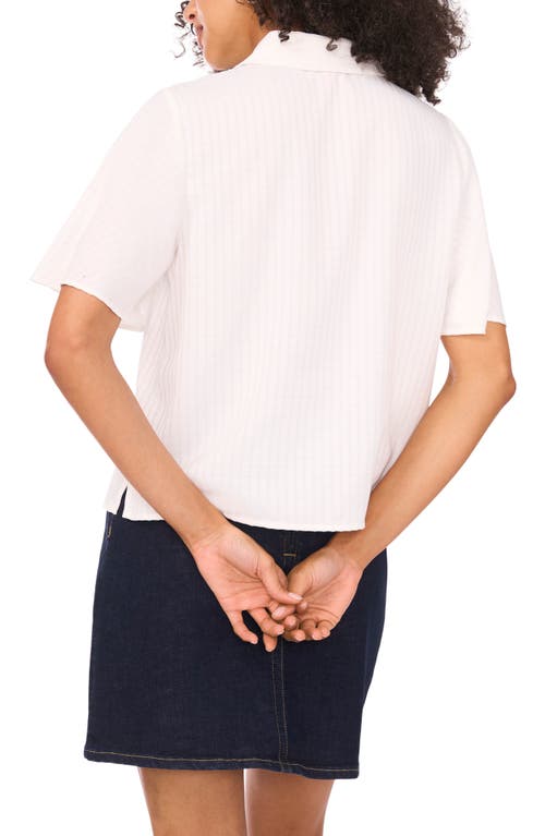 Vince Camuto Tonal Stripe Button-up Shirt In White