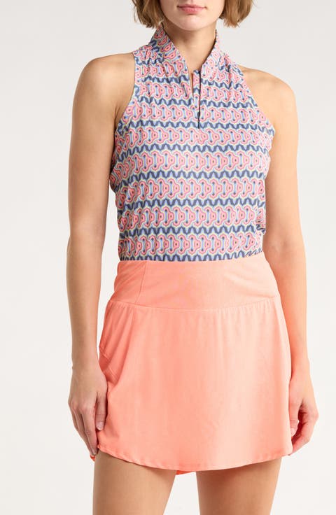 Madelyn Sleeveless Half Zip Knit Polo