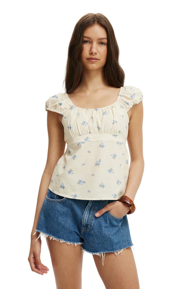 Cotton On Women's Tie Back Babydoll Top, Main, color, Sara Floral
