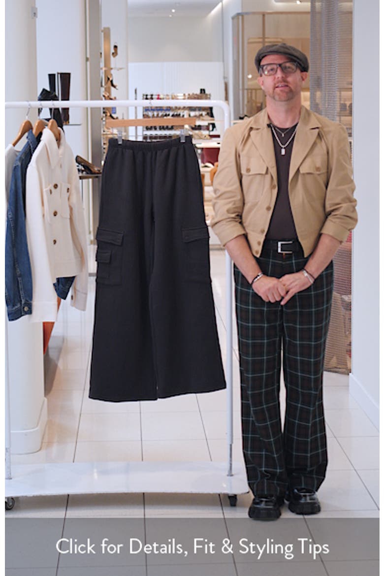 Wide Leg Cotton Cargo Sweatpants video