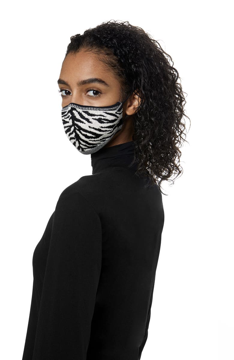 St. John Collection Diamond Pattern Piqué Knit Adult Face Mask, Alternate, color,