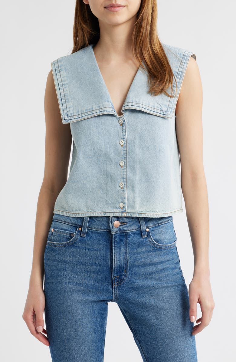 FRAME The Yacht Denim Sleeveless Top, Main, color, Attention