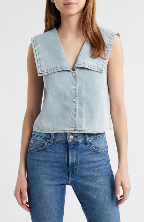 The Yacht Denim Sleeveless Top (Attention)