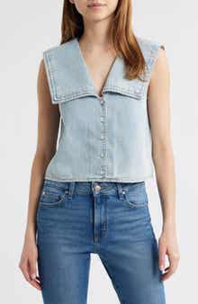 FRAME The Yacht Denim Sleeveless Top