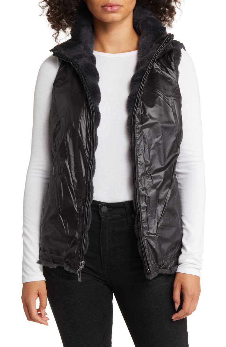 Via Spiga Reversible Faux Fur Vest, Alternate, color, 