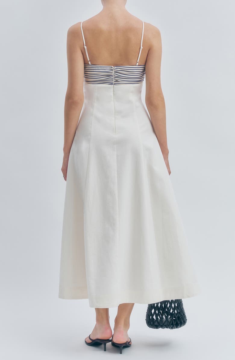 MAUDE CLUB Tullerie A-Line Dress, Alternate, color, Ivory Blue Stripe