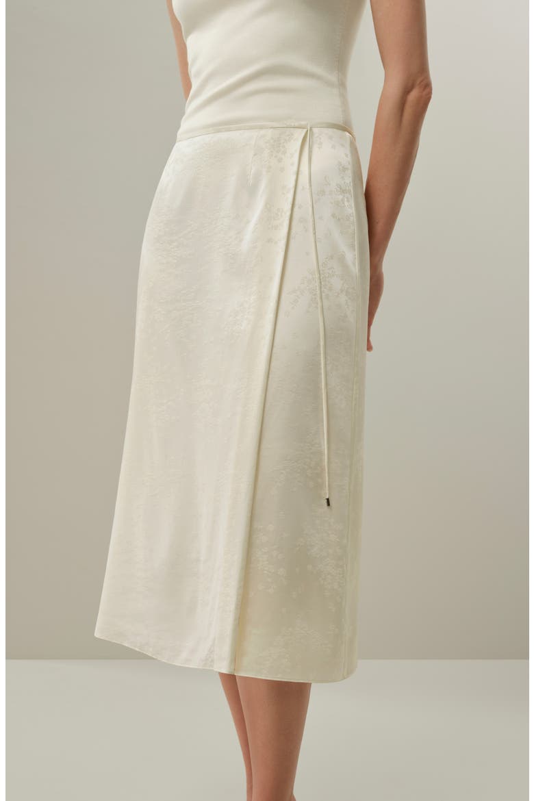 Women's Ying Jacquard Silk Skirt, Alternate, color, Lily White