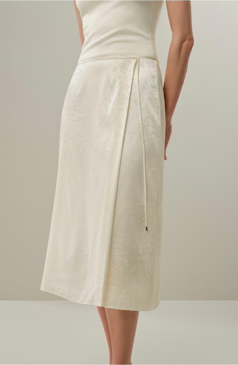 Lilysilk Ying Jacquard Silk Skirt, Alternate, color, Lily White