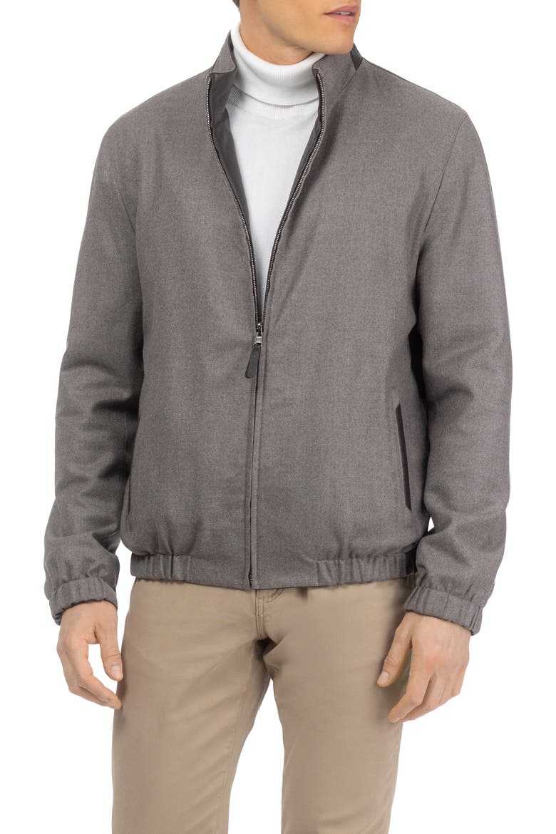 Men's Light Genuine Nappa Leather Jacket Reversible To Cashmere & Wool Crafted From Loro Piana, Alternate, color, DARK BROWN/TAUPE