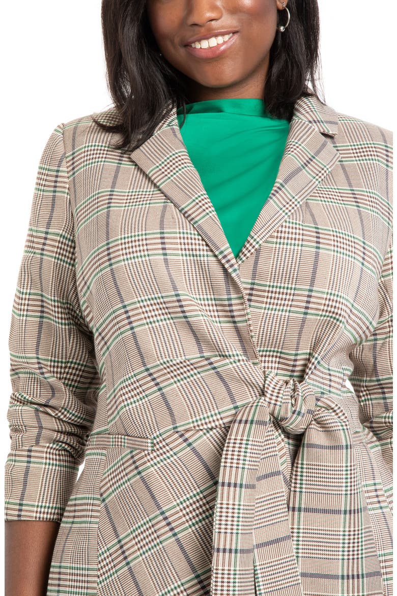 Plaid Tie Blazer, Main, color, BROWN AND GREEN