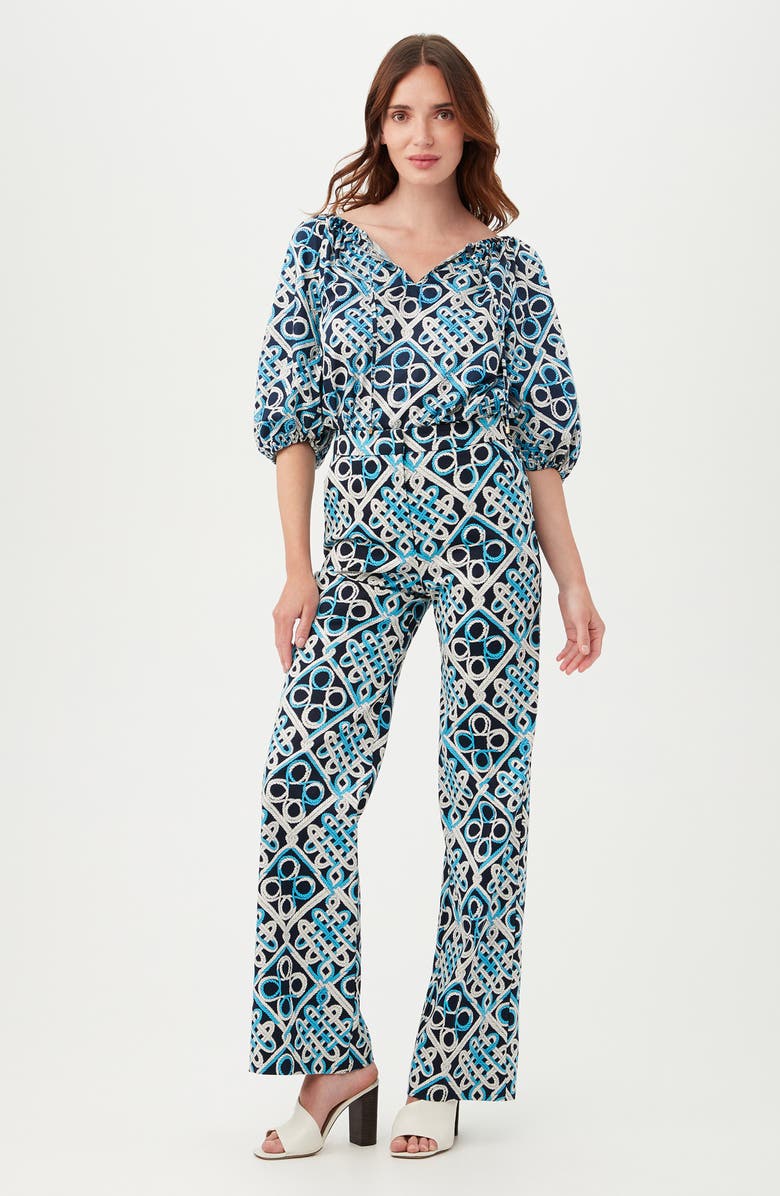 Trina Turk Kinza Wide Leg Pants, Alternate, color, Blue Multi