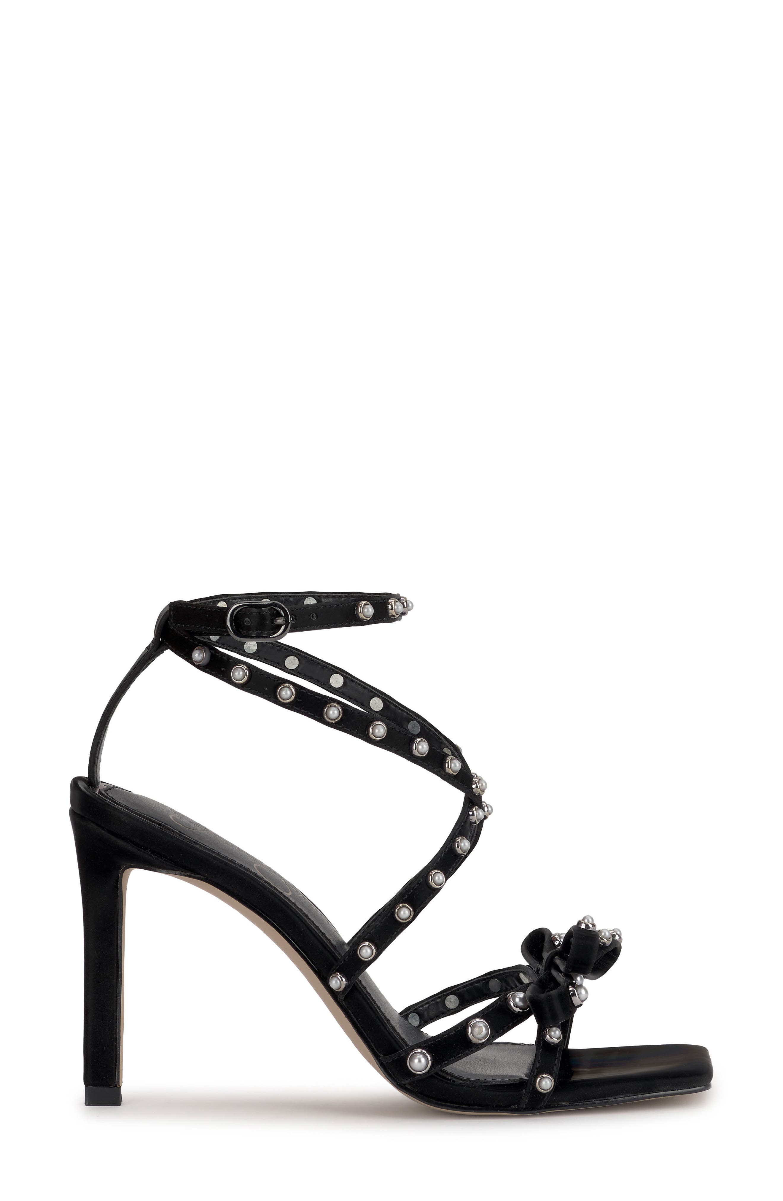 Jessica Simpson Loelva Studded Strappy Sandal, Alternate, color, Black