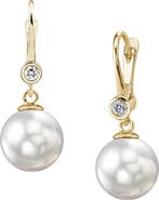 The Pearl Source South Sea Pearl & Diamond Michelle Earrings