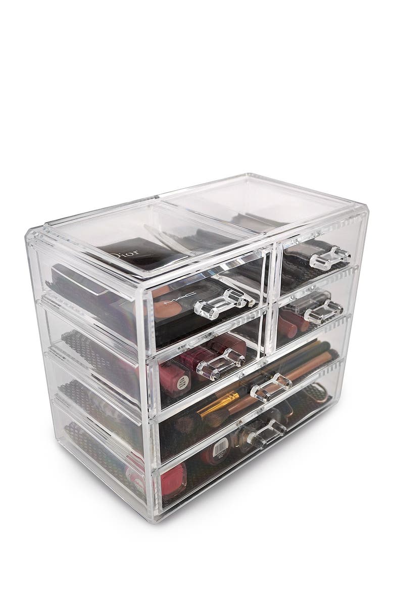SORBUS Acrylic 6 Drawer Cosmetics Makeup & Jewelry Storage Case Display, Main, color, Clear