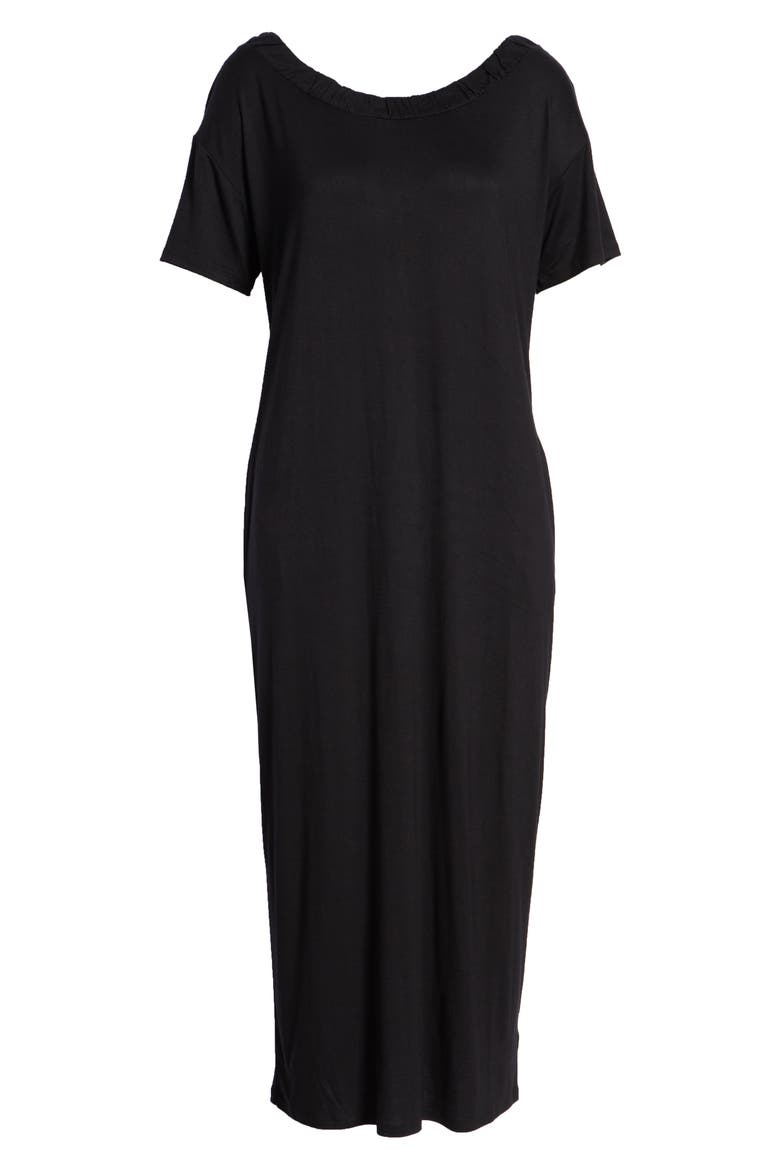 Cinched Back Maxi Dress, Alternate, color, BLACK