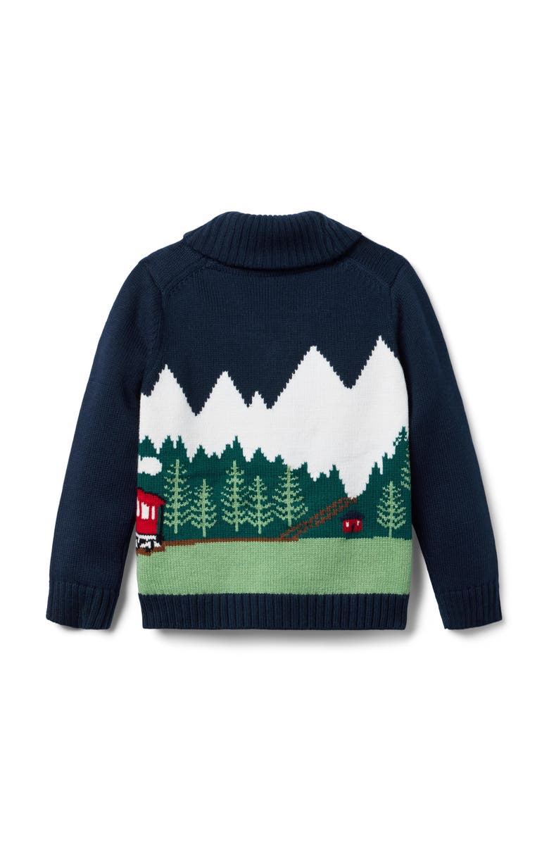 Janie and Jack The Train Cardigan, Alternate, color, Blue