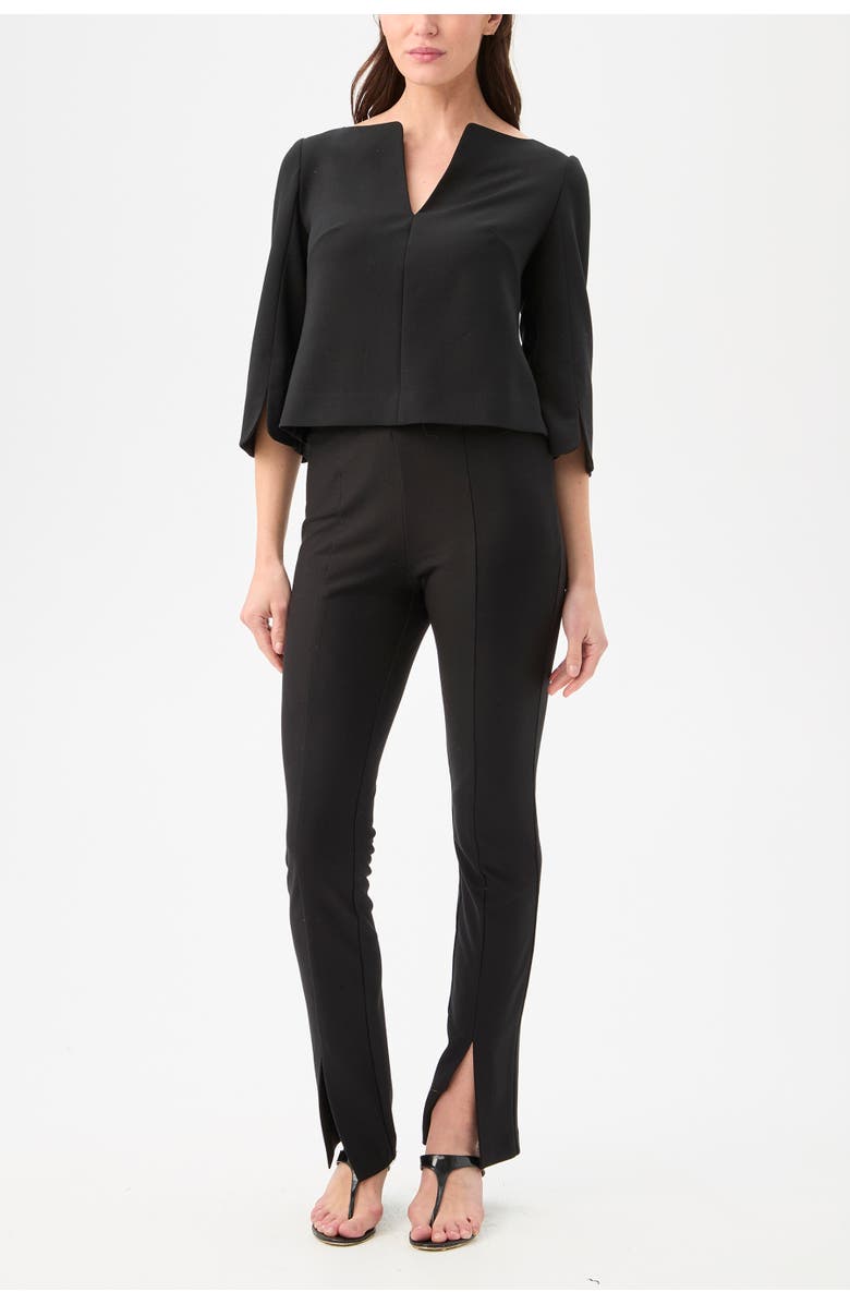 Trina Turk Haddy Boxy Suiting Top, Alternate, color, Black