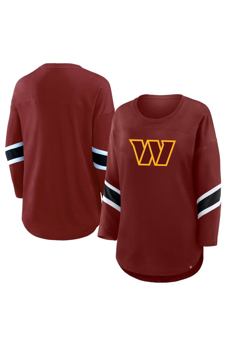 FANATICS Women's Fanatics Burgundy Washington Commanders Plus Size Redzone 3/4-Sleeve Scoop Neck T-Shirt, Main, color, Burgundy